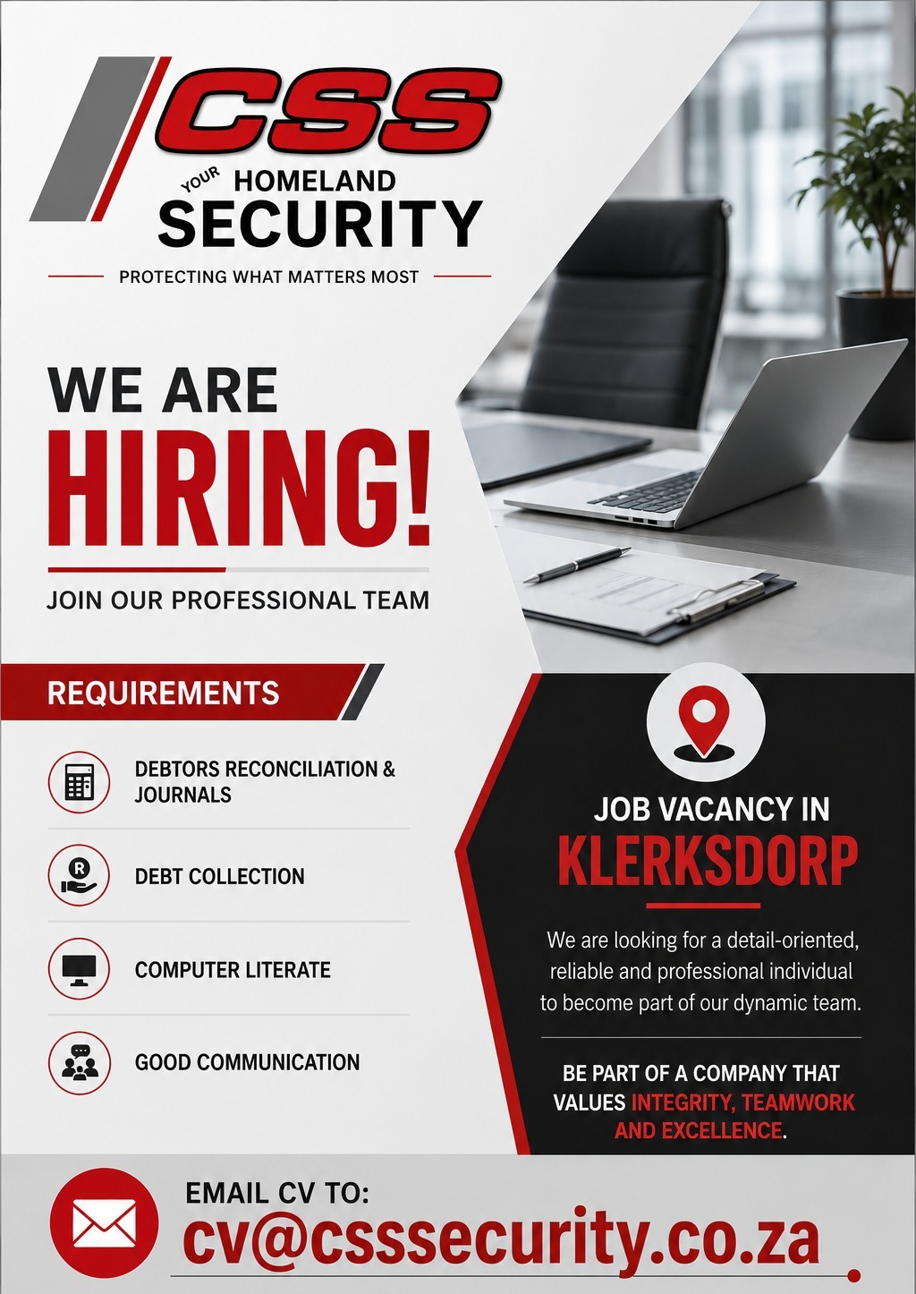 CSS Security — We Are Hiring — Job Vacancy in Klerksdorp